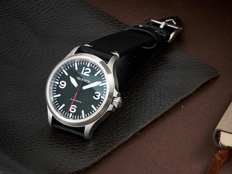 Milifortic M096 Men's Pilot Watch Large Arabic Numerals Military Style NH38 Auto Watch BGW9 Luminous 100M Waterproof Field Watch