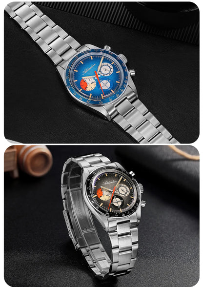 ADDIESDIVE Top Brand AD2551 Chronograph Watch C3 Super Luminous 316L Stainless Steel 10Bar Waterproof 0S20 Movement Men's Watch