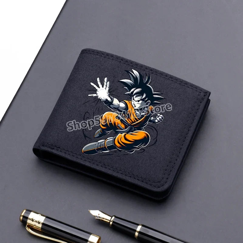 Dragons Ball Wallet Anime Goku Men Short Folding Purse Cartoon Card Holder Kids Coin Photo Case Fashion Pocketbook Birthday Gift