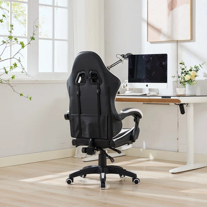 Ergonomic Gaming Chair 360° Reclining Office Chair with Footrest, Adjustable Height Racing Chair with Lumbar Support and Headrest
