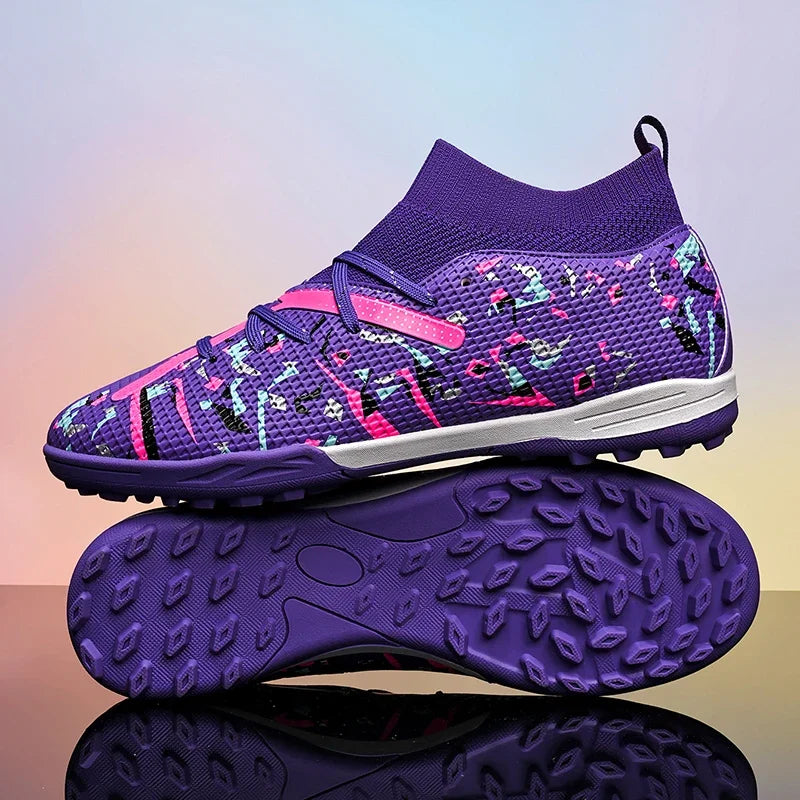 Chaussures de football pour hommes, chaussures de soccer professionnelles, chaussures de futsal d'extérieur, chaussures de soccer unisexes pour terrain synthétique, chaussures de soccer respirantes pour entraînement et mat