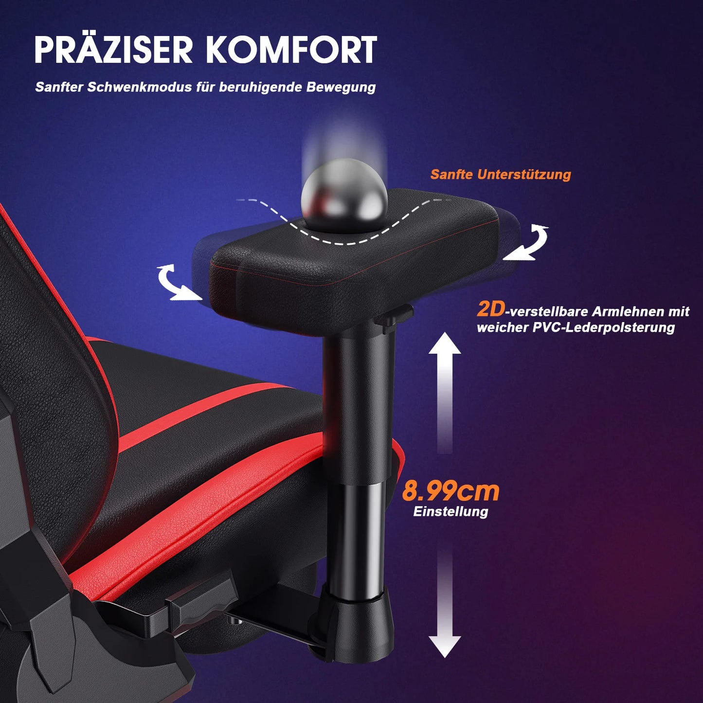 GC-RC03 Gaming Chair Ergonomic Office Chair with Kneading Massage and Heating 90°-175° Recline for Computer Gaming Home Office
