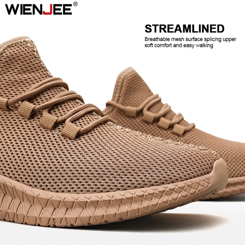 Antislip casual herensneakers, ademend, voor buiten, joggen, training, wandelen, sport, hardlopen, outdoor, geweven, gebreid, veterschoenen