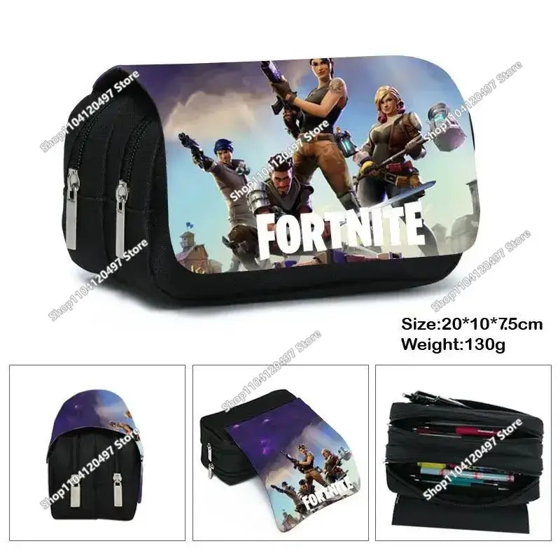 Estuche escolar Fortnite Victory Royale para niños y niñas, estuche para lápices de gran capacidad con Peely, Llama y héroes, caja para bolígrafos infantil, bolsa para niños y adolescentes