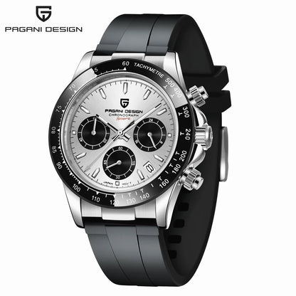 PAGANI DESIGN 1664 Luxury Automatic Mechanical Men's Watch VK63 movement AR Sapphire Crystal Rubber 100m Waterproof Men's Watch