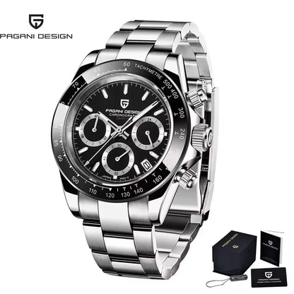 PAGANI DESIGN 40MM V2 Sky Blue Dial Classics Men Quartz Watches Sapphire Retro Chronograph Stainless Steel Waterproof Watch Men
