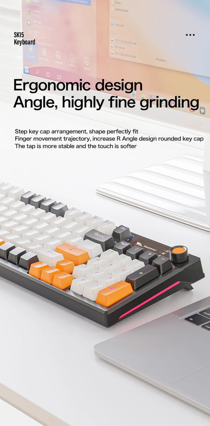 SMAILWOL SK15 Wired mechanical keyboard Hot plug support Arabic Russian Korean Thai Spanish E-sports games