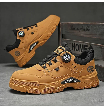 Nouvelles chaussures basses pour hommes, à boucle rotative, sportives, décontractées, tendance, d'extérieur, imperméables, chaussures de travail, semelle EVA, caoutchouc, Zapatillas Hombre