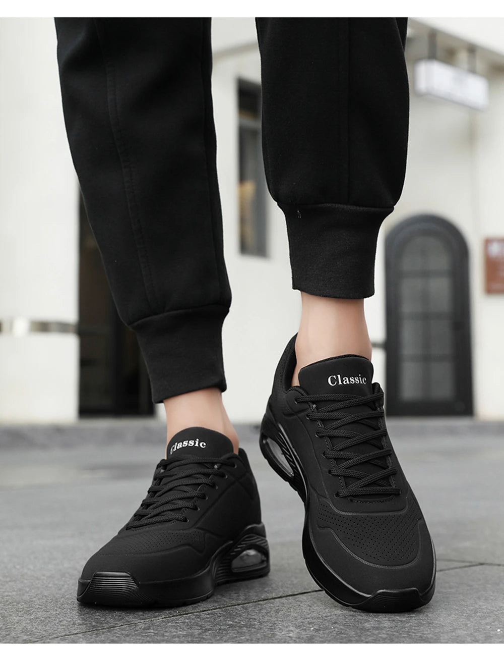 Men's Breathable Shock-Absorbing Running Shoes with Air Cushion Lightweight Low-Top Sneakers for Gym Training Casual Wear