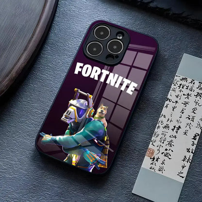 Θήκη τηλεφώνου B-Battle-R-Royales-F-FortniteS για iPhone 17 Pro Max 15 Pro 14 12 11 13 Mini X XR XS 16 Plus SE, γυάλινο κάλυμμα