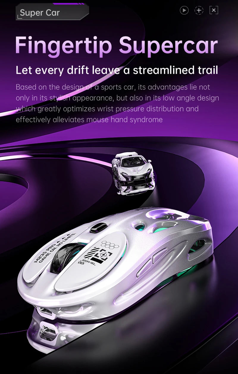 Kabellose 2.4G Tri-Mode RGB Gaming-Maus mit leichtem Hohl-Design, Chroma-Beleuchtung, kabelgebunden, Bluetooth, E-Sports-Maus-Controller
