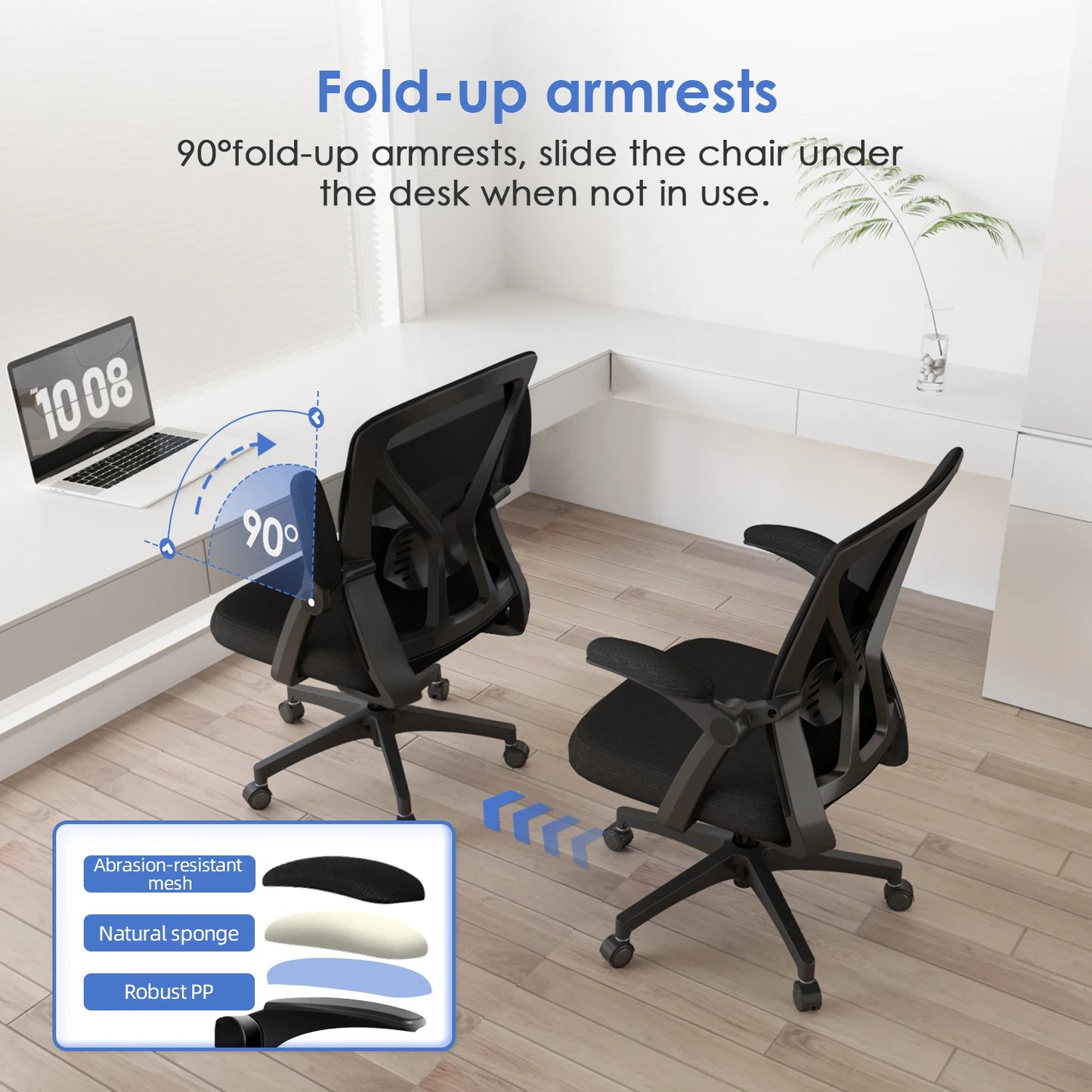 Daccormax Office chair Ergonomic Reclining 90°-125°, Desk chair with Lumbar Support, Computer chair Adjustable, living room chairs