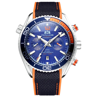 Classic Luxury Men Automatic Watch Multifunction Mechanical Wristwatch Rubber Strap Waterproof Week Date Watches Reloj Hombre