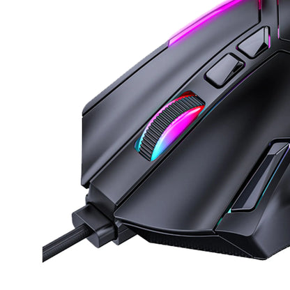 Rato Gaming RGB com Fio 12800DPI, 12 Teclas com Definição de Macros, Acessórios de Substituição para Computador, Funcionamento Fotoelétrico