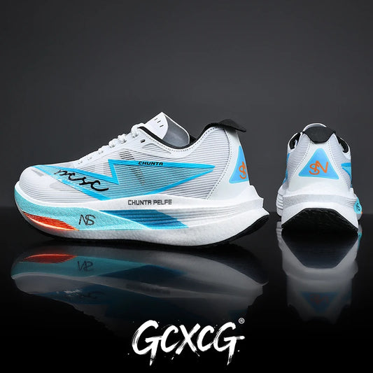 Men Running Shoes Carbon Board Specialty Marathon Sports Breathable Lightweight Women's Comfortable Nonskid Chunta Sneakers