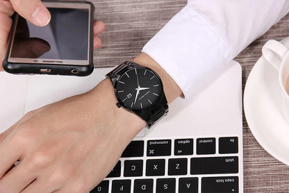Ceas pentru bărbați Hannah Martin, carcasă din oțel inoxidabil, mecanism cu cuarț, cadran de 41 mm, stil profesional, cu afișaj calendar (imitație)