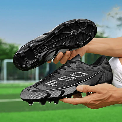 Nouvelles chaussures de football pour hommes, chaussures de sport respirantes, chaussures de football d'extérieur antidérapantes, chaussures de futsal de haute qualité, haute tige, ultralégères, pour les matchs
