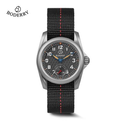 BODERRY Men's Field Watches Titanium Automatic Top Brand Wristwatch 100M Waterproof Clock Military Watch for Men