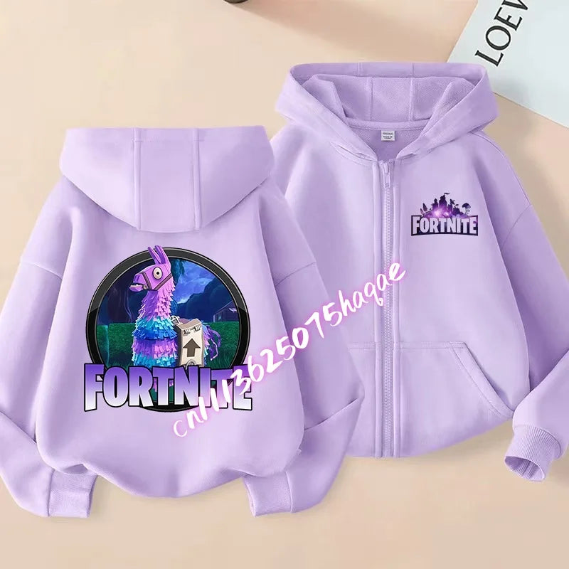 New Fortnites Child Zip-up Hoodie Cartoon Anime Hoodies Casual Breathable Kids Boys Coat Jackets 2026 Spring Children Clothing