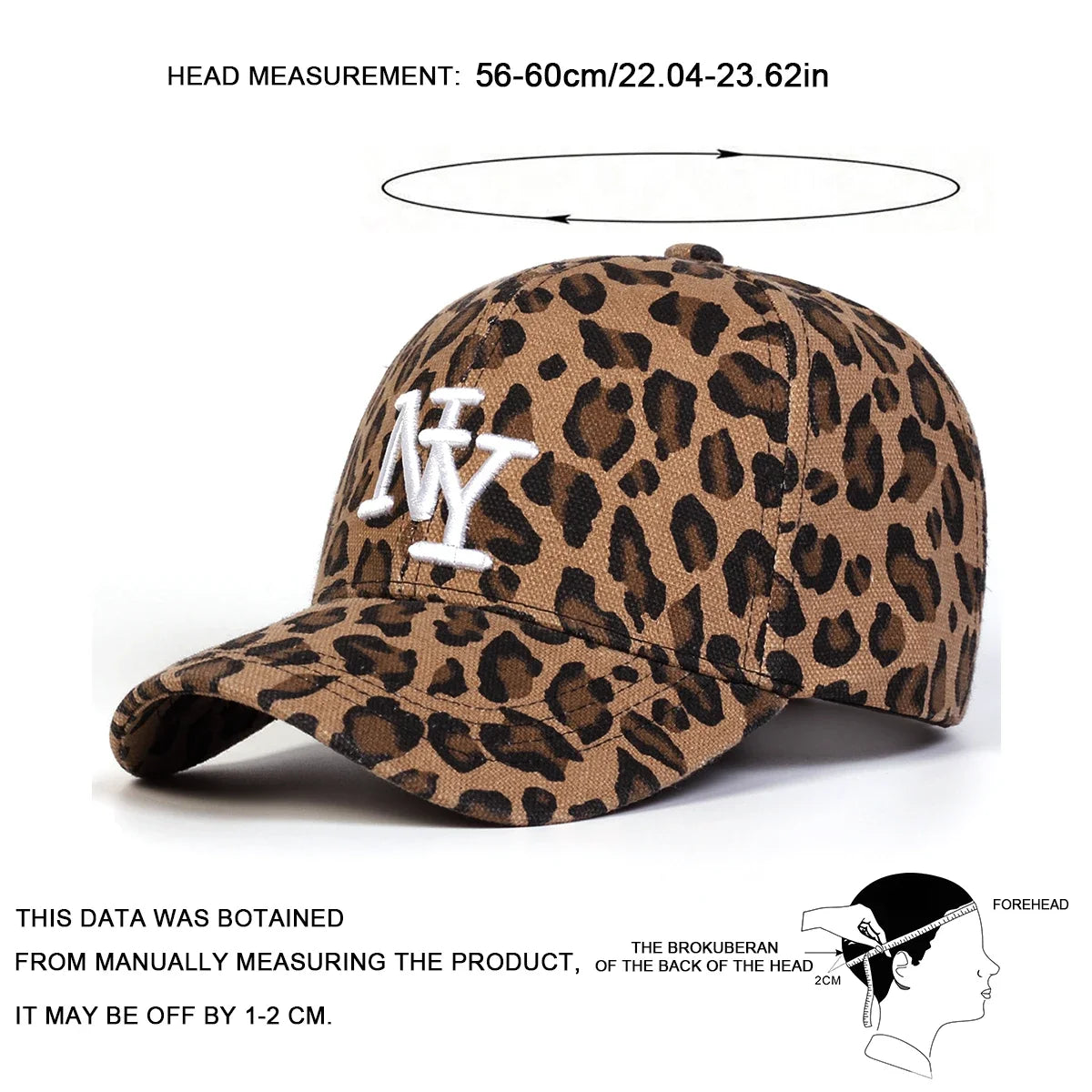 Unisex Letter Embroidery Leopard Print Baseball Caps Spring Autumn Outdoor Adjustable Casual Hats Sunscreen Hat Sports Cap