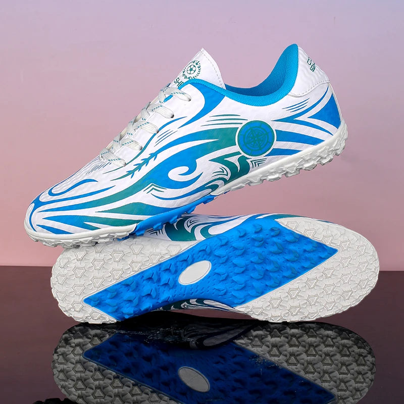 Men Soccer Cleats Comfortable Breathable Boys Football Shoes Lightweight Anti-Slip Training Boots for Grass Turf Outdoor Sports