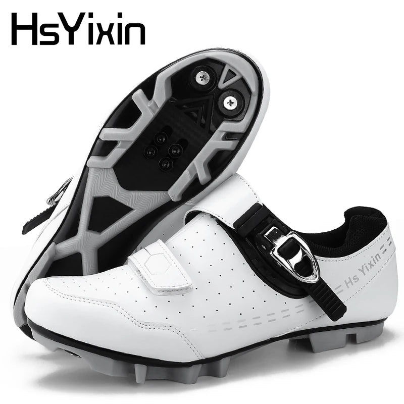 Pantofi de mountain bike pentru bărbați, pantofi de ciclism cu cataramă rapidă, compatibili cu pedalele cu sistem SPD, pentru interior și exterior, pantofi MTB pentru femei