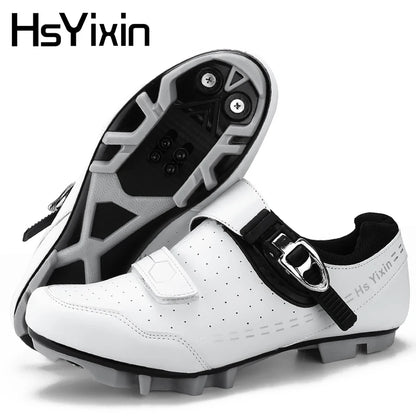 Pantofi de mountain bike pentru bărbați, pantofi de ciclism cu cataramă rapidă, compatibili cu pedalele cu sistem SPD, pentru interior și exterior, pantofi MTB pentru femei