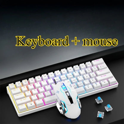 Wired Mechanical Gaming Keyboard 60 White Keyboard Office All White Mechanical Keyboard Teclado Blanco Gamer