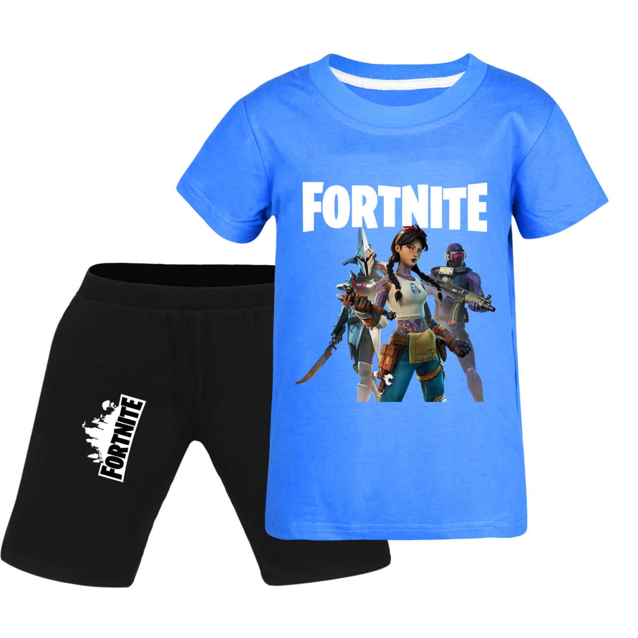 Fortnite Summer Kids Cartoon T-shirts Shorts Two-piece Set Baby Boys Tracksuit Girls Outfits 505