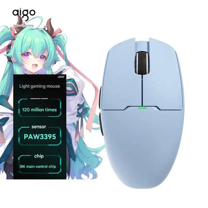 Aigo GM80 PLUS PRO bezdrátová myš Bluetooth PAW3311/PAW3395, lehká 1000HZ kabelová herní e-sportovní myš se třemi režimy, dárek