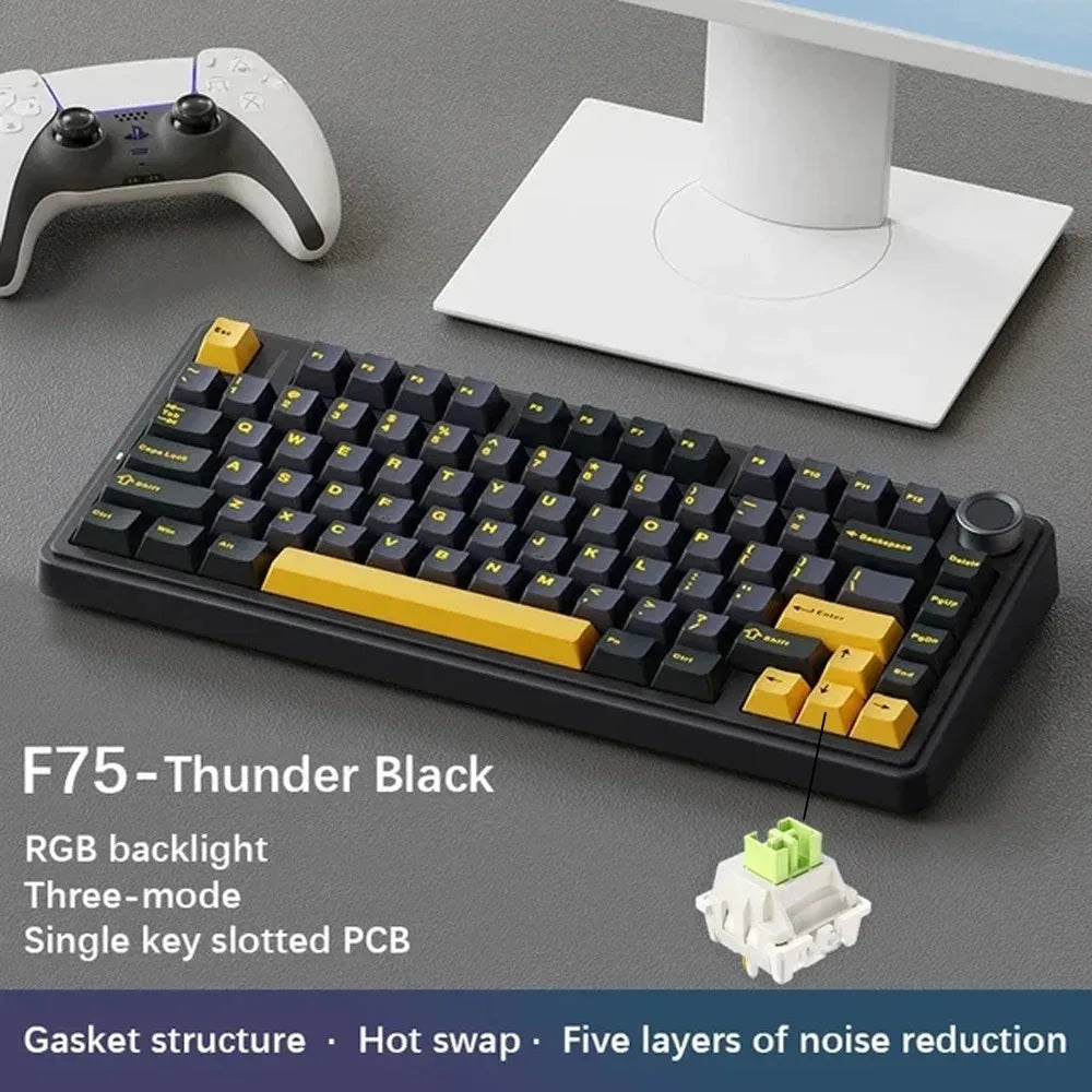 F75 Mechanical Keyboard FREEWOLF * AULA F75 Bluetooth Three-mode Keyboard, Dedicated for Gaming and Office Use