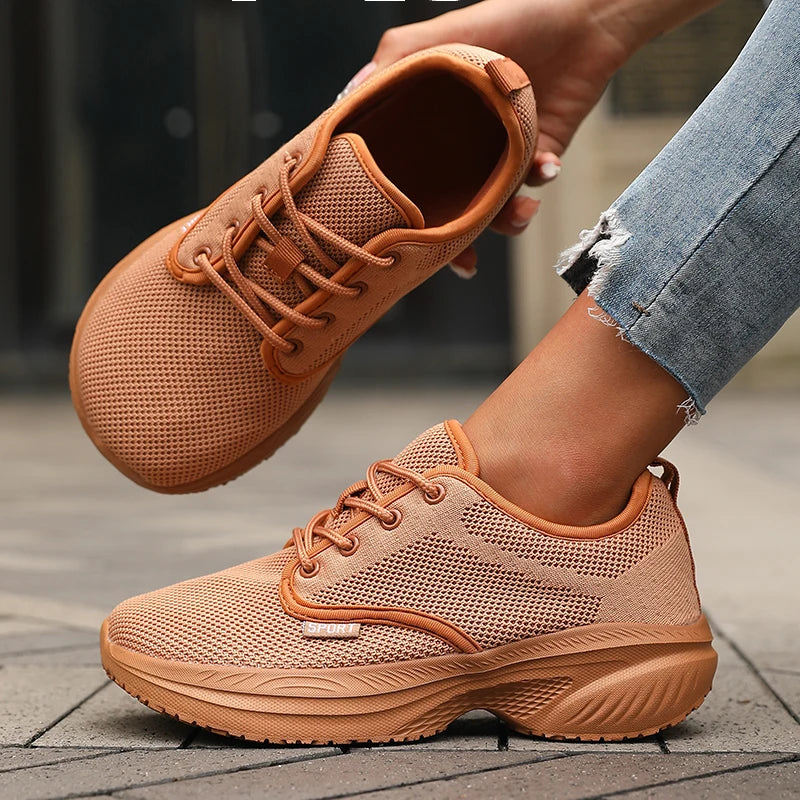 Zapatillas de running para mujer: transpirables, cómodas, para actividades al aire libre y acampada; zapatillas minimalistas con horma ancha y suela blanda, tipo tenis.
