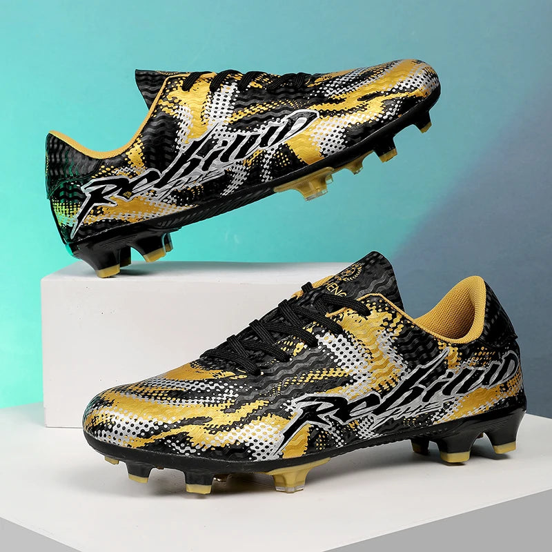 Nouvelles chaussures de football pour hommes, crampons FG, pointes longues TF, crampons pour terrain synthétique, chaussures de football Yonug, antidérapantes, unisexes, pour entraînement et match sur gazon extérieur