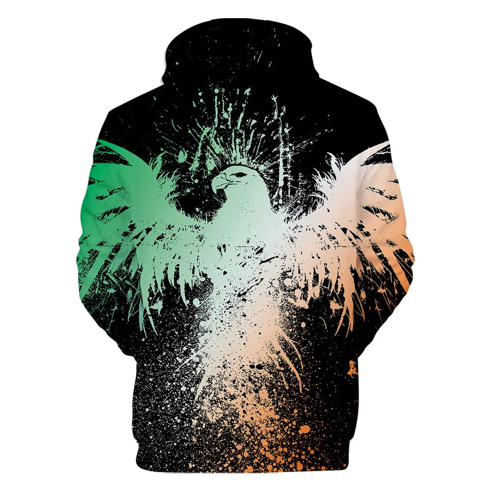 Classic Dolphins tigers wolves galloping horses animal 3D Print Hoodies Long Sleeve Sweatshirts Adult/Child Casual Pullovers