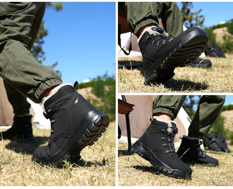 Bottes de sécurité imperméables pour hommes, chaussures de travail Parker en acier, bouton rotatif, chaussures de protection, taille 47, 48, hiver