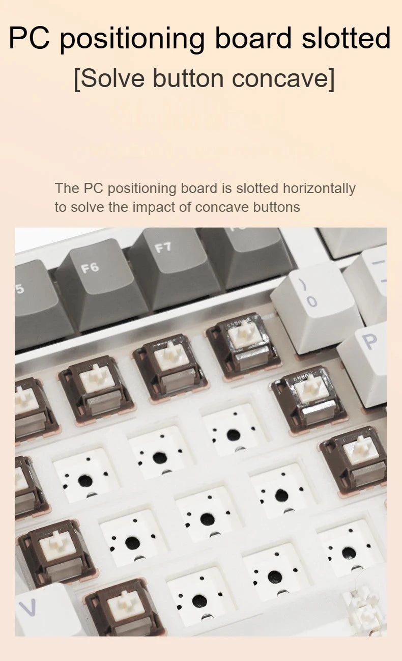 AULA F108 Pro mechanical keyboard 100& layout Bluetooth 2.4G wired gaming keyboard With hot-swappable gasket structure RGB light