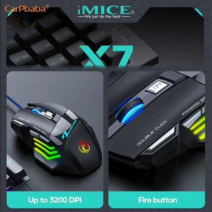 IMICE X7 Optical Gaming Mouse Adjustable DPI Ergonomic Anti Slip Design Colorful Luminuse Suitable for DesktopComputers Laptop