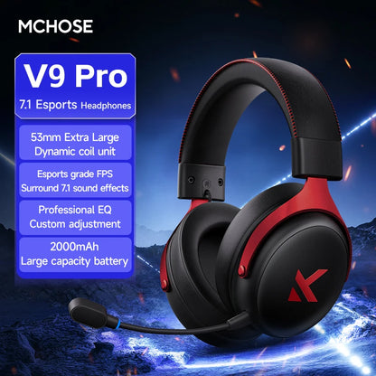 MCHOSE V9 Pro casque de jeu sans fil son Surround casque suppression du bruit micro faible latence léger pour PS5 PC SWITCH