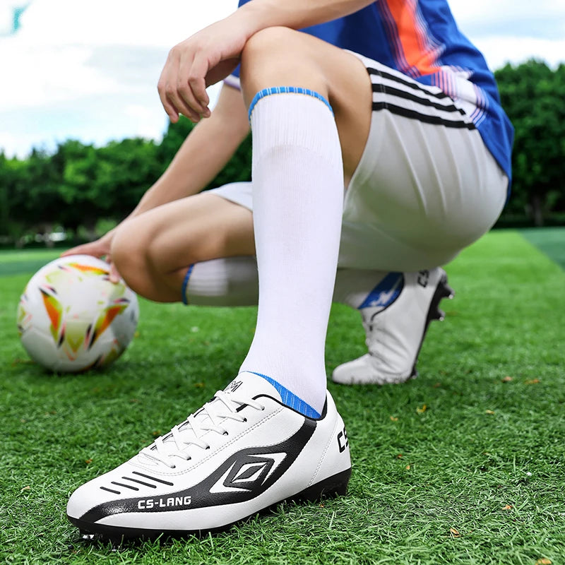 Moški nogometni čevlji s špicami za travo Nogometni čevlji za tekmo Odrasli Notranji Ultralahki Protizdrsni Fantje Futsal Športna trava Udobni