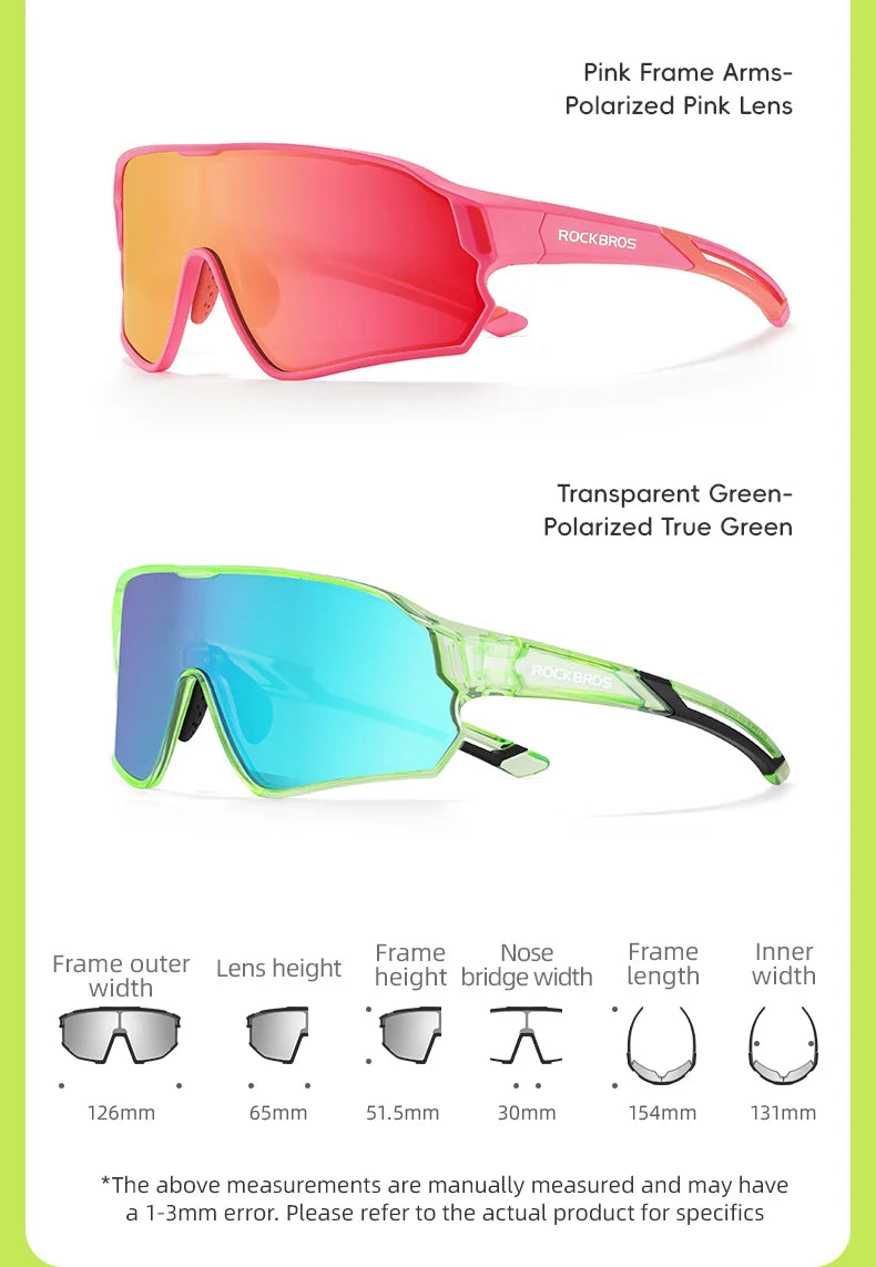 ROCKBROS Kids Polarized Photochromic Cycling Glasses UV400 Protection Outdoor Sports Sunglasses Child MTB Bicycle Eyewear
