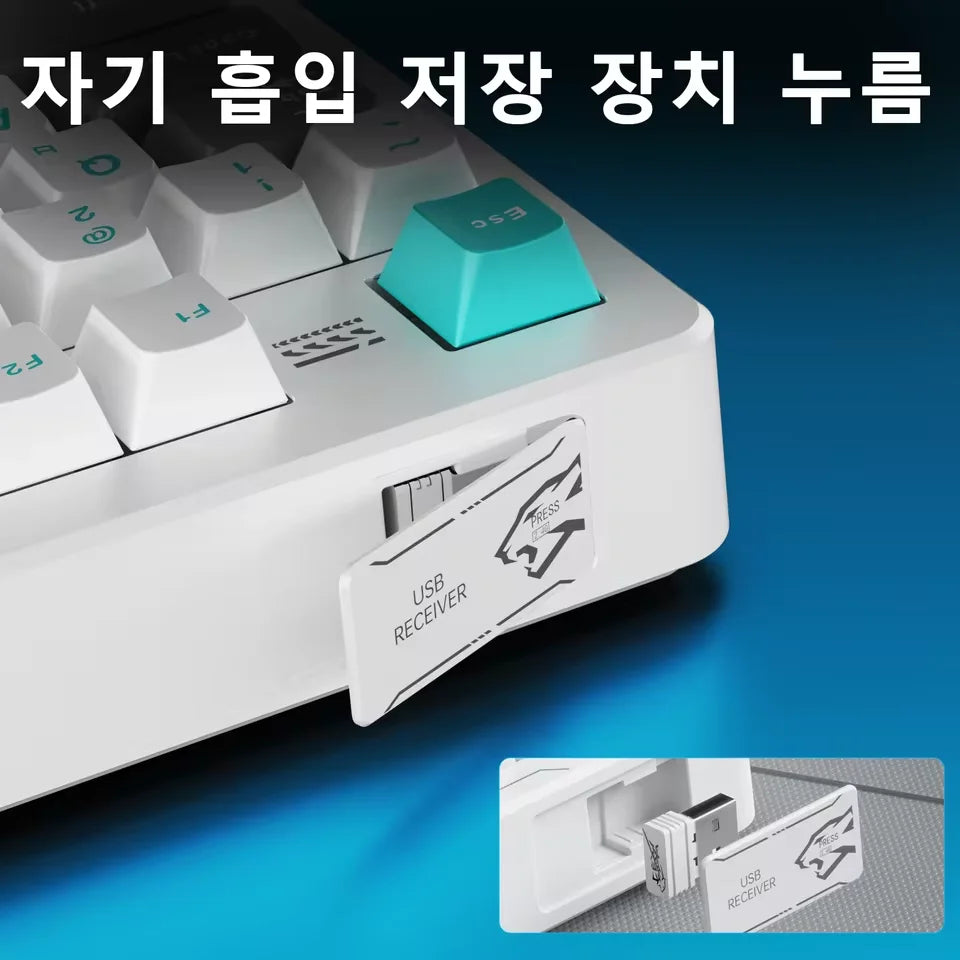 AULA×LINGBAO K98 Wireless Mechanical Keyboard Custom Korean Letters PBT Keycaps Hot-swappable LEOBOG Switch 90% Layout