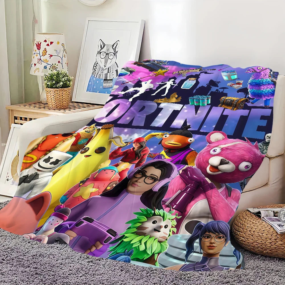 Game Cool F-Fortnite Blanket For Soft Throw Blanket for Picnic Bed Sofa Home Bedroom Cozy Warm Comfortable