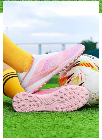 Men's Soccer Shoes Training Football Boots Indoor Sneakers TF Long Spikes Match Futsal Ultralight Breathable Cleats Drop Shipping