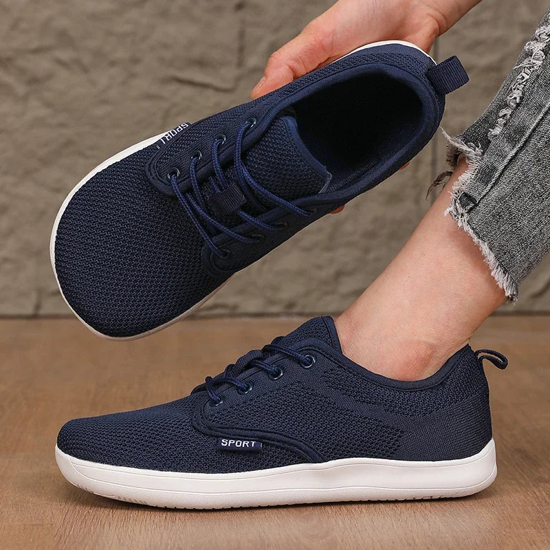 Pantofi fără toc pentru femei, din plasă moale, potriviți pentru călătorii, cu talpă lată, ușori, cu susținere, pantofi sport pentru fitness și timp liber pentru bărbați