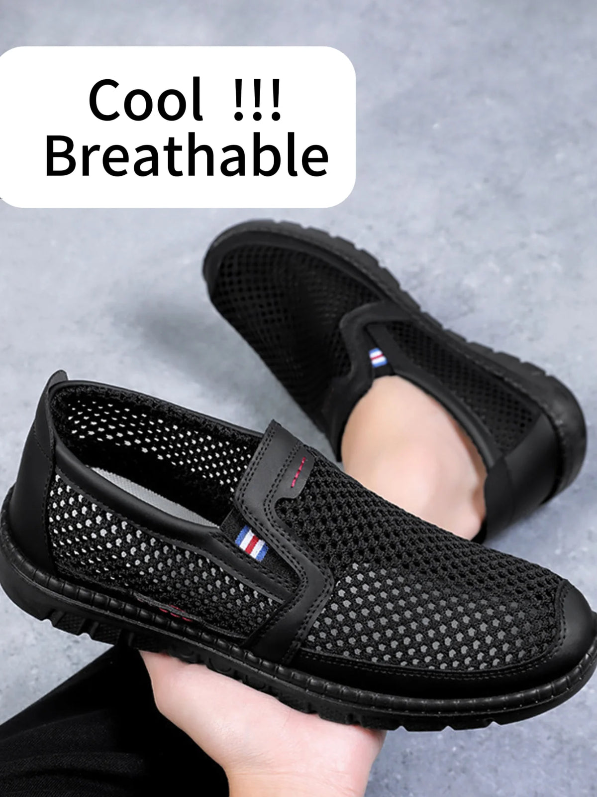 Zapatillas deportivas para hombre. Orificios de ventilación multifacéticos, que eliminan el olor sin cubrir los pies. Zapatillas deportivas informales. Zapatillas de diseño.