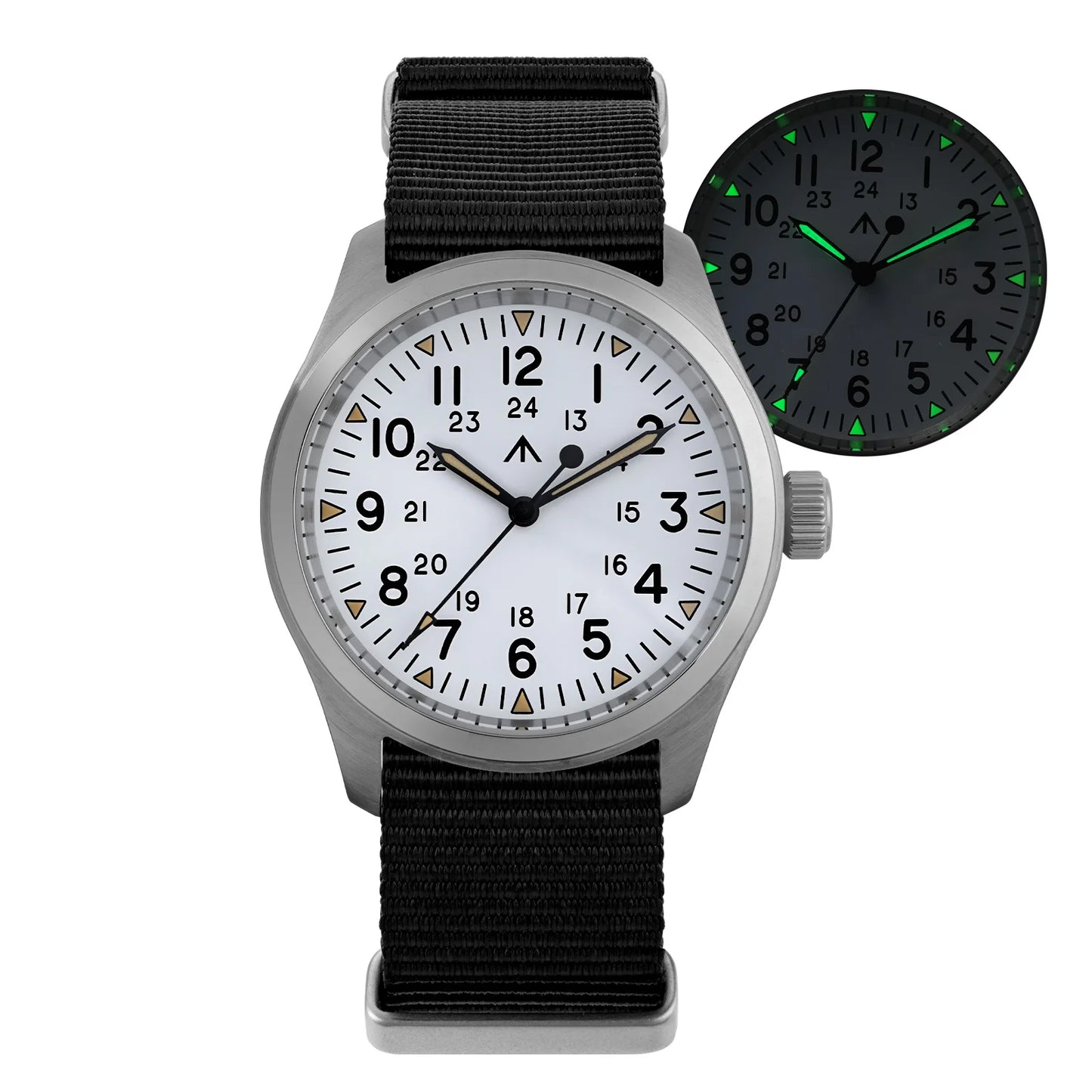 Militado ML08 Quartz Watch VH31 Movement Double Domed Sapphire Crystal Wristwatch Super C3 Green Luminous 38mm Vintage Watches