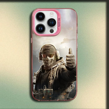 COD Call Of Duty G-Ghosts Phone Case For iPhone 16,15,14,13,12,11,Mini,Pro,MAX Pink Matte Silicone Cover