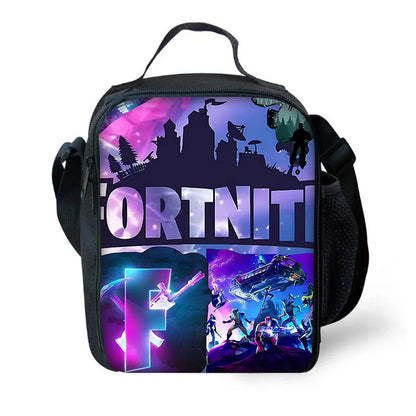Classic Game Fortnites Child Insulated Large Capacity Bag for Boy Girl Student Outdoor Picnic Resuable Thermal Cooler Lunch Box
