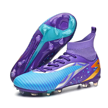 Chaussures de football pour hommes, crampons longs FG / crampons courts TF, antidérapantes, pour terrain naturel et synthétique, entraînement