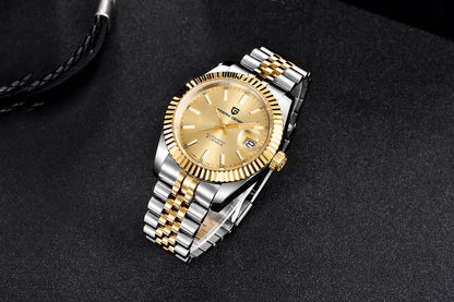 Relógios PAGANI DESIGN 2026 Novos, de Luxo, em Dourado e Prateado, Relógios Mecânicos para Homem, em Aço Inoxidável, com Vidro de Safira e Movimento Automático